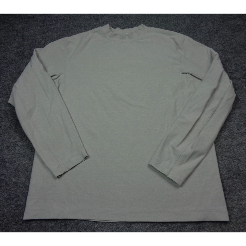 Lululemon Shirt Men's Large‎ Ivory Long Sleeve Rulu Mock Neck Pullover